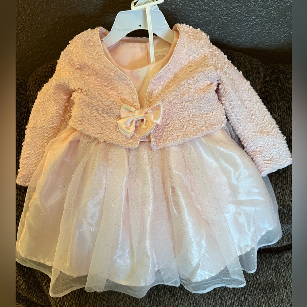 Nannette light pink Dress with Lace and Sparkle